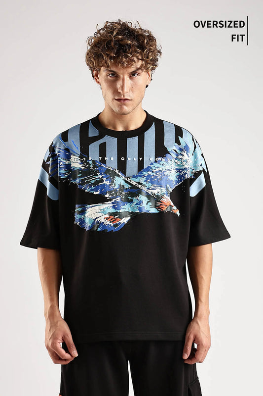 Vega Boss Men's Oversized T-Shirt — Black | Premium Cotton