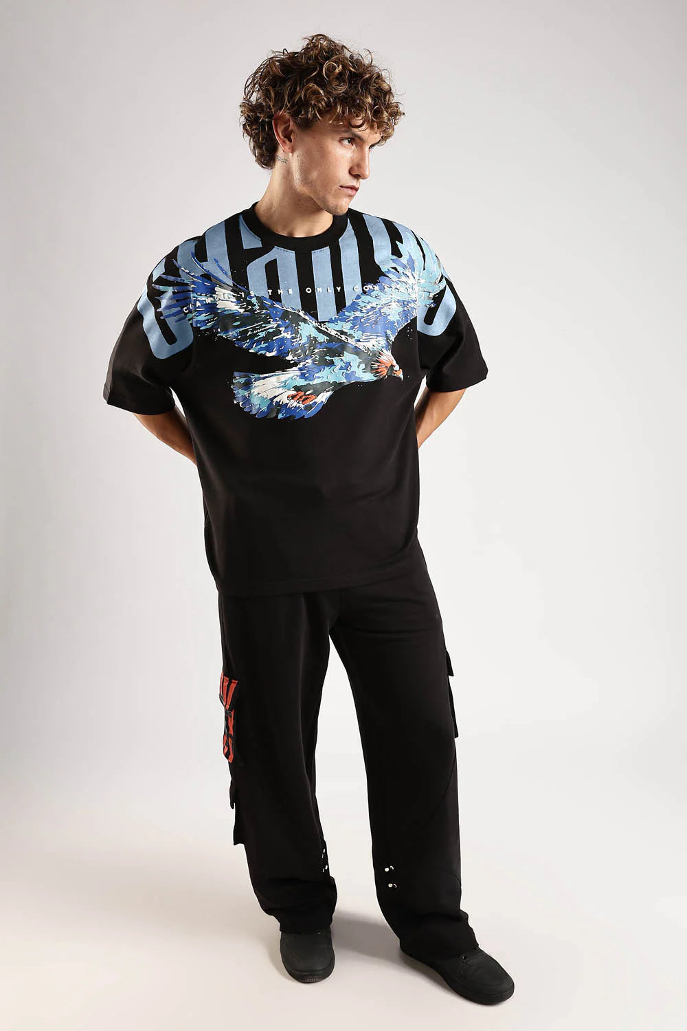 Vega Boss Men's Oversized T-Shirt — Black | Premium Cotton